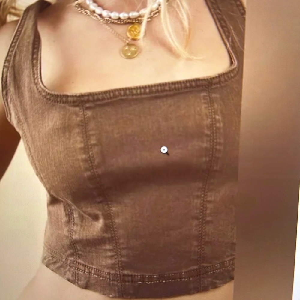 We the Free Daydream Denim Corset Top